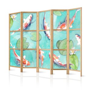 Parawan Japoński 5-panelowy Zjawiskowe Rybki 225x172cm 1095329 Parawan Japoński 5-panelowy Zjawiskowe Rybki 225x172cm 1095329