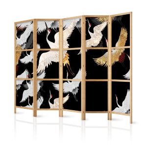 Parawan Japoński 5-panelowy Żurawie Nocą 225x172cm 1095292 Parawan Japoński 5-panelowy Żurawie Nocą 225x172cm 1095292