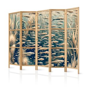 Parawan Japoński 5-panelowy Życie W Oceanie 225x172cm 1095822 Parawan Japoński 5-panelowy Życie W Oceanie 225x172cm 1095822