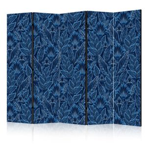 Parawan Jednostronny Niebieskie Botaniczne Wzory 225x172cm 1095102 Parawan Jednostronny Niebieskie Botaniczne Wzory 225x172cm 1095102