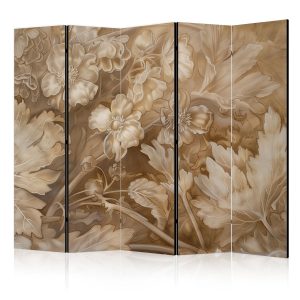 Parawan Jednostronny Rzeźbione kwiatowe ornamenty 225x172cm 1095079