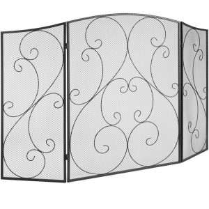 Parawan kominkowy 3-częściowy 122x77cm żeliwny ochrona iskier gotowy salon 806734 Parawan kominkowy 3-częściowy 122x77cm żeliwny ochrona iskier gotowy salon 806734