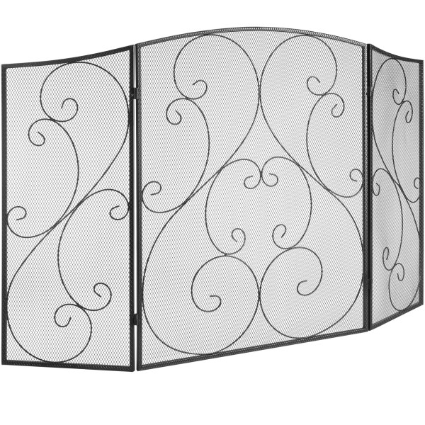 Parawan kominkowy 3-częściowy 122x77cm żeliwny ochrona iskier gotowy salon 806734