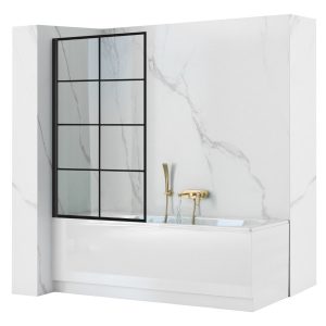 Parawan Na Wannę Stały Lagos-1 Fix 70X140 Black 188467 Parawan Na Wannę Stały Lagos-1 Fix 70X140 Black 188467
