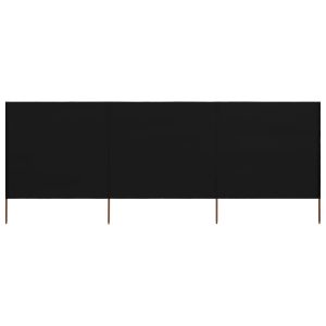 Parawan Ogrodowy Osłona 3-skrzydłowy z tkaniny 400 x 120 cm czarny 954364 Parawan Ogrodowy Osłona 3-skrzydłowy z tkaniny 400 x 120 cm czarny 954364