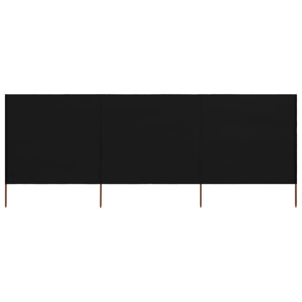 Parawan Ogrodowy Osłona 3-skrzydłowy z tkaniny 400 x 120 cm czarny 954364