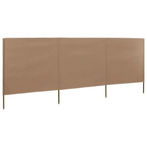Parawan Ogrodowy Osłona 3-skrzydłowy z tkaniny 400 x 120 cm taupe 954377 Parawan Ogrodowy Osłona 3-skrzydłowy z tkaniny 400 x 120 cm taupe 954377