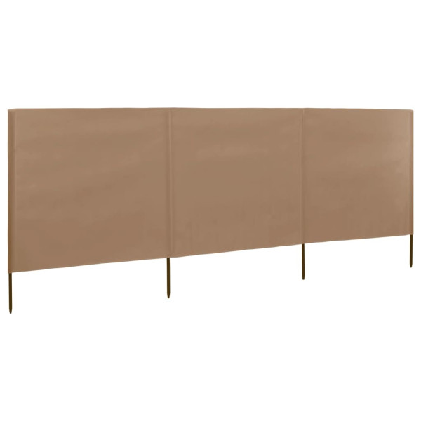Parawan Ogrodowy Osłona 3-skrzydłowy z tkaniny 400 x 120 cm taupe 954377