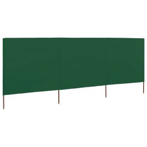 Parawan Ogrodowy Osłona 3-skrzydłowy z tkaniny 400 x 120 cm zielony 954368 Parawan Ogrodowy Osłona 3-skrzydłowy z tkaniny 400 x 120 cm zielony 954368