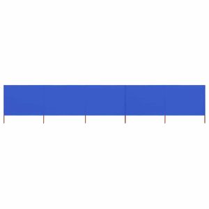 Parawan Ogrodowy Osłona 5-skrzydłowy z tkaniny 600×120 cm lazurowy błękit 954362 Parawan Ogrodowy Osłona 5-skrzydłowy z tkaniny 600×120 cm lazurowy błękit 954362
