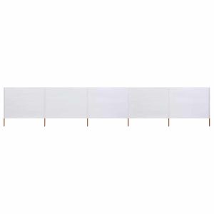 Parawan Ogrodowy Osłona 5-skrzydłowy z tkaniny 600×120 cm piaskowa biel 954354 Parawan Ogrodowy Osłona 5-skrzydłowy z tkaniny 600×120 cm piaskowa biel 954354