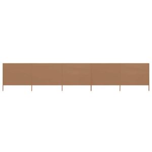 Parawan Ogrodowy Osłona 5-skrzydłowy z tkaniny 600×160 cm kolor taupe 954373 Parawan Ogrodowy Osłona 5-skrzydłowy z tkaniny 600×160 cm kolor taupe 954373