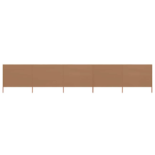 Parawan Ogrodowy Osłona 5-skrzydłowy z tkaniny 600x160 cm kolor taupe 954373