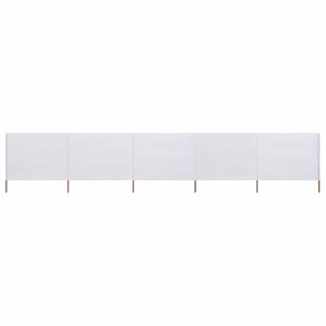 Parawan Ogrodowy Osłona 5-skrzydłowy z tkaniny 600×160 cm piaskowa biel 954367 Parawan Ogrodowy Osłona 5-skrzydłowy z tkaniny 600×160 cm piaskowa biel 954367