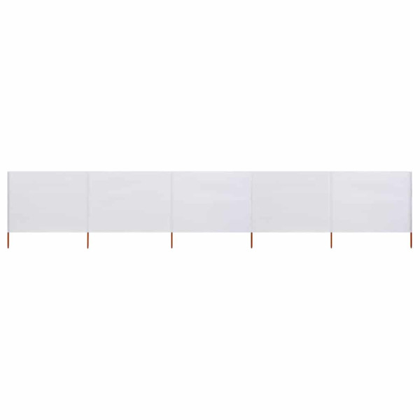 Parawan Ogrodowy Osłona 5-skrzydłowy z tkaniny 600x160 cm piaskowa biel 954367