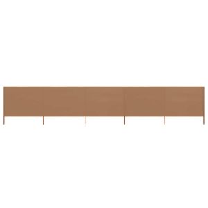 Parawan Ogrodowy Osłona 5-skrzydłowy z tkaniny 600×80 cm taupe 954348 Parawan Ogrodowy Osłona 5-skrzydłowy z tkaniny 600×80 cm taupe 954348
