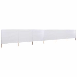 Parawan Ogrodowy Osłona 6-skrzydłowy z tkaniny 800 x 80 cm biały 954369 Parawan Ogrodowy Osłona 6-skrzydłowy z tkaniny 800 x 80 cm biały 954369