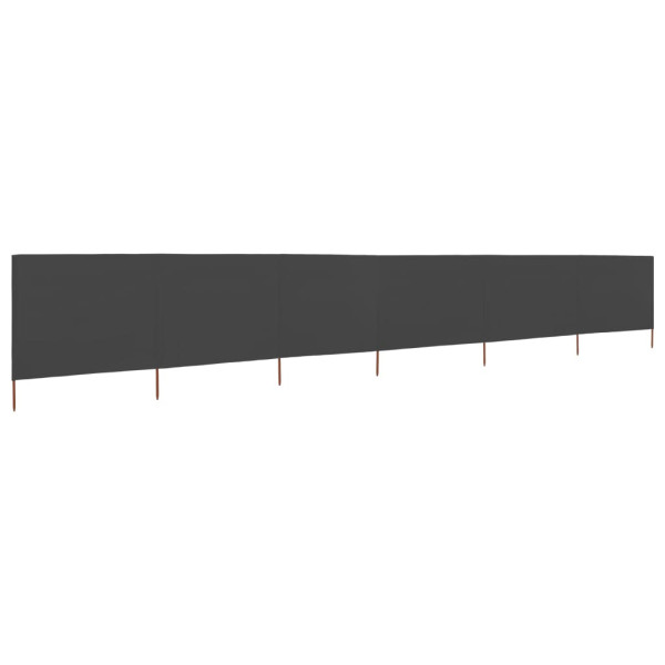 Parawan Ogrodowy Osłona 6-skrzydłowy z tkaniny 800 x 80 cm szary 954341