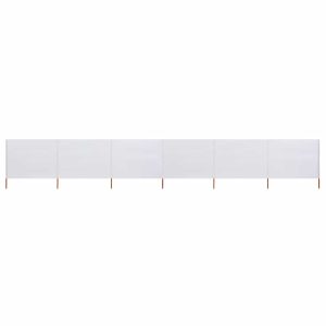 Parawan Ogrodowy Osłona 6-skrzydłowy z tkaniny 800×120 cm piaskowy 954335 Parawan Ogrodowy Osłona 6-skrzydłowy z tkaniny 800×120 cm piaskowy 954335