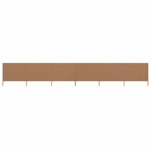 Parawan Ogrodowy Osłona 6-skrzydłowy z tkaniny 800×120 cm taupe 954372 Parawan Ogrodowy Osłona 6-skrzydłowy z tkaniny 800×120 cm taupe 954372