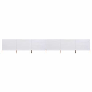 Parawan Ogrodowy Osłona 6-skrzydłowy z tkaniny 800×160 cm piaskowy 954340 Parawan Ogrodowy Osłona 6-skrzydłowy z tkaniny 800×160 cm piaskowy 954340