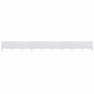 Parawan Ogrodowy Osłona 9-skrzydłowy z tkaniny 1200×120 cm piaskowa biel 954345 Parawan Ogrodowy Osłona 9-skrzydłowy z tkaniny 1200×120 cm piaskowa biel 954345