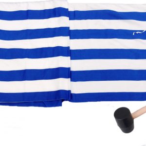 Parawan plażowy zasłona 8 m na plażę składany w paski młotek w zestawie 691924