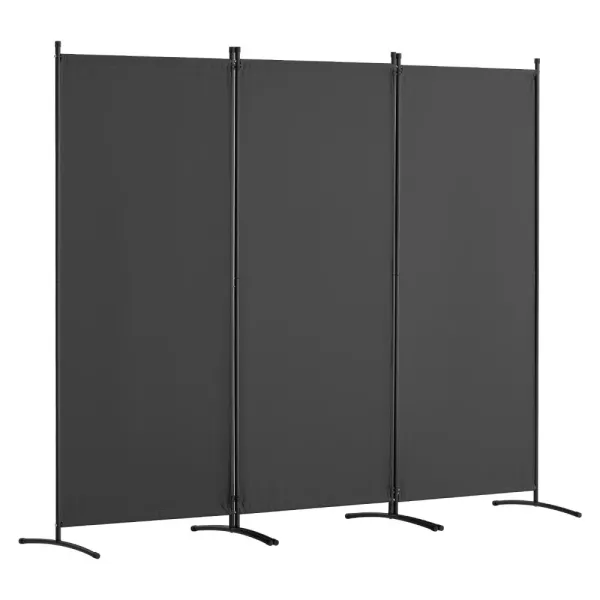 Parawan pokojowy 3-panelowy 228x184cm składany tkanina wolnostojący szary 932596