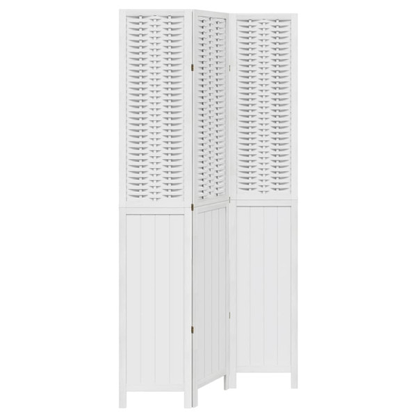 Parawan pokojowy 3-panelowy biały lite drewno paulowni 808346