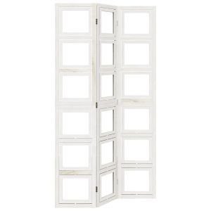 Parawan pokojowy 3-panelowy biały lite drewno paulowni 806146 Parawan pokojowy 3-panelowy biały lite drewno paulowni 806146