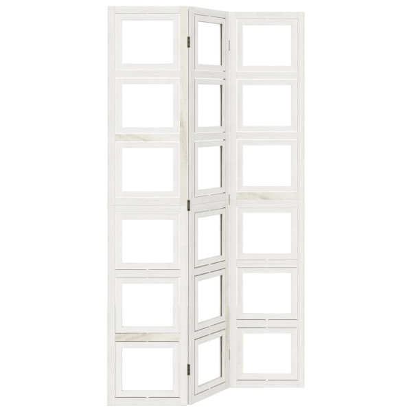 Parawan pokojowy 3-panelowy biały lite drewno paulowni 806146