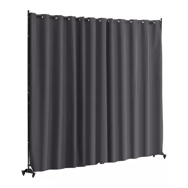 Parawan pokojowy 308x245cm na kółkach składany wolnostojący szary 932601