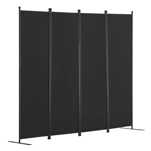 Parawan pokojowy 4-panelowy 228x172cm składany tkanina wolnostojący czarny 932598