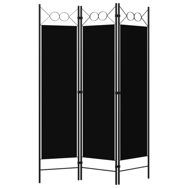 Parawan Pokojowy Czarny Parawan Dekoracyjny Przysłona 120 x 180 cm 807868