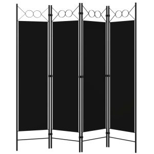 Parawan Pokojowy Czarny Parawan Dekoracyjny Przysłona 160 x 180 cm 807864