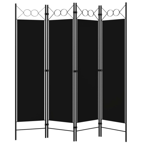 Parawan Pokojowy Czarny Parawan Dekoracyjny Przysłona 160 x 180 cm 807864