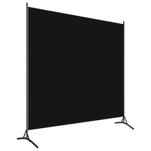 Parawan Pokojowy Czarny Parawan Dekoracyjny Przysłona 175 x 180 cm 808379