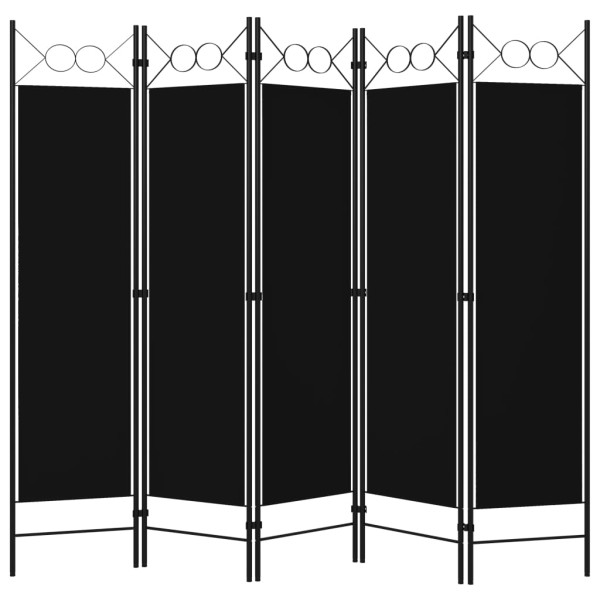 Parawan Pokojowy Czarny Parawan Dekoracyjny Przysłona 200 x 180 cm 807857