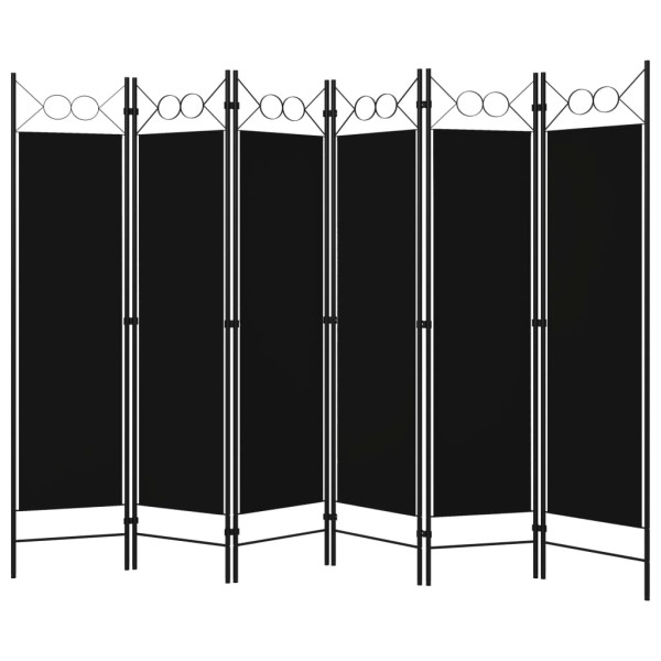Parawan Pokojowy Czarny Parawan Dekoracyjny Przysłona 240 x 180 cm 807859