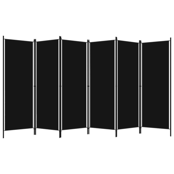 Parawan Pokojowy Czarny Parawan Dekoracyjny Przysłona 300 x 180 cm 808456