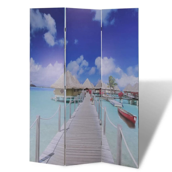 Parawan Pokojowy Dekoracyjny Parawan Składany Motyw Plaży 120x170 cm 808491