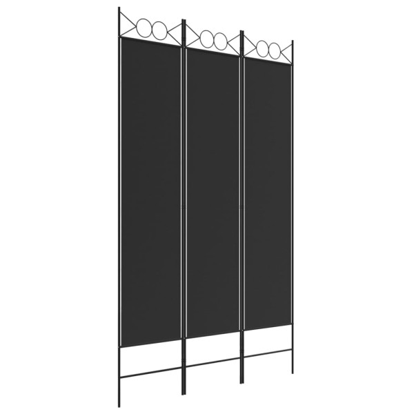 Parawan Pokojowy Dekoracyjny Przegroda Parawan Składany Czarny 120x200 cm 808445