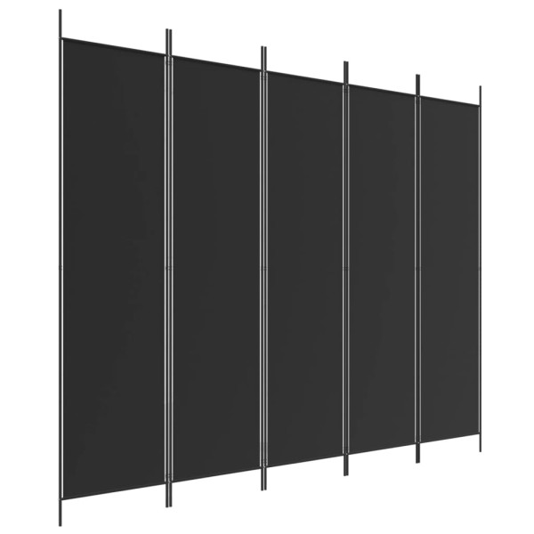 Parawan Pokojowy Dekoracyjny Przegroda Parawan Składany Czarny 250x200 cm 808389