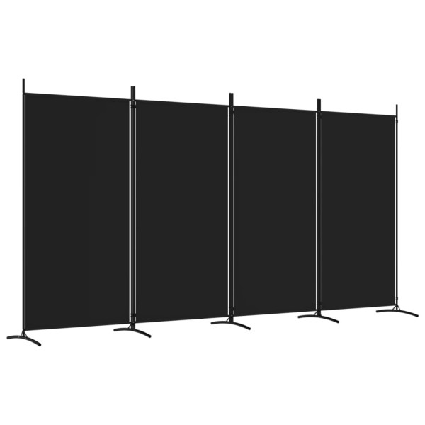 Parawan Pokojowy Dekoracyjny Przegroda Parawan Składany Czarny 346x180 cm 808399