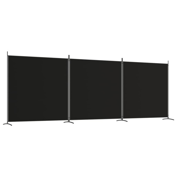 Parawan Pokojowy Dekoracyjny Przegroda Parawan Składany Czarny 525x180 cm 808393