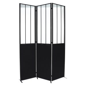 Parawan pokojowy Noam czarny 170×120 cm Industrialny dekoracyjny 931777 Parawan pokojowy Noam czarny 170×120 cm Industrialny dekoracyjny 931777