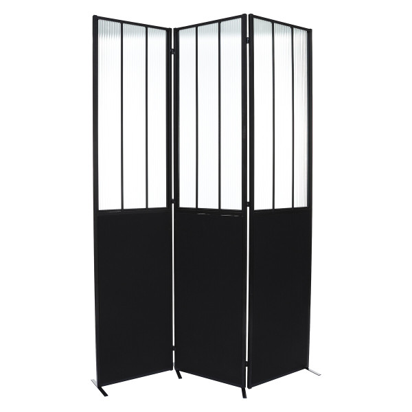 Parawan pokojowy Noam czarny 170x120 cm Industrialny dekoracyjny 931777