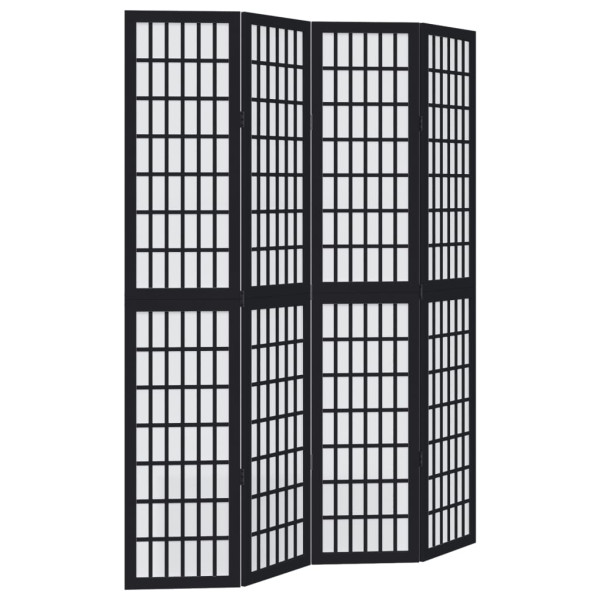 Parawan Pokojowy Składany Parawan Dekoracyjny Drewniany Czarny 806006