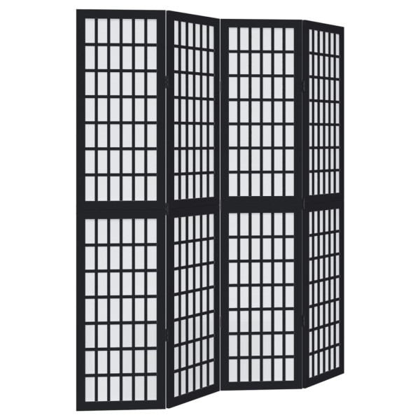 Parawan Pokojowy Składany Parawan Dekoracyjny Drewniany Czarny 806041