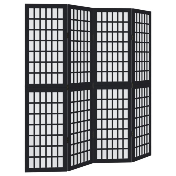 Parawan Pokojowy Składany Parawan Dekoracyjny Drewniany Czarny 806002
